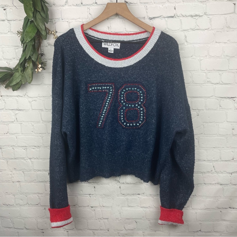 WILDFOX Malone 78 Embellished Sweater size large